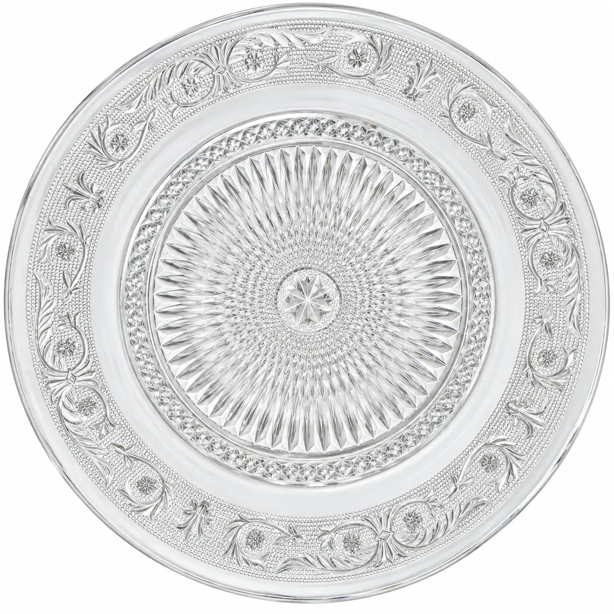 Clear patterned glass charger