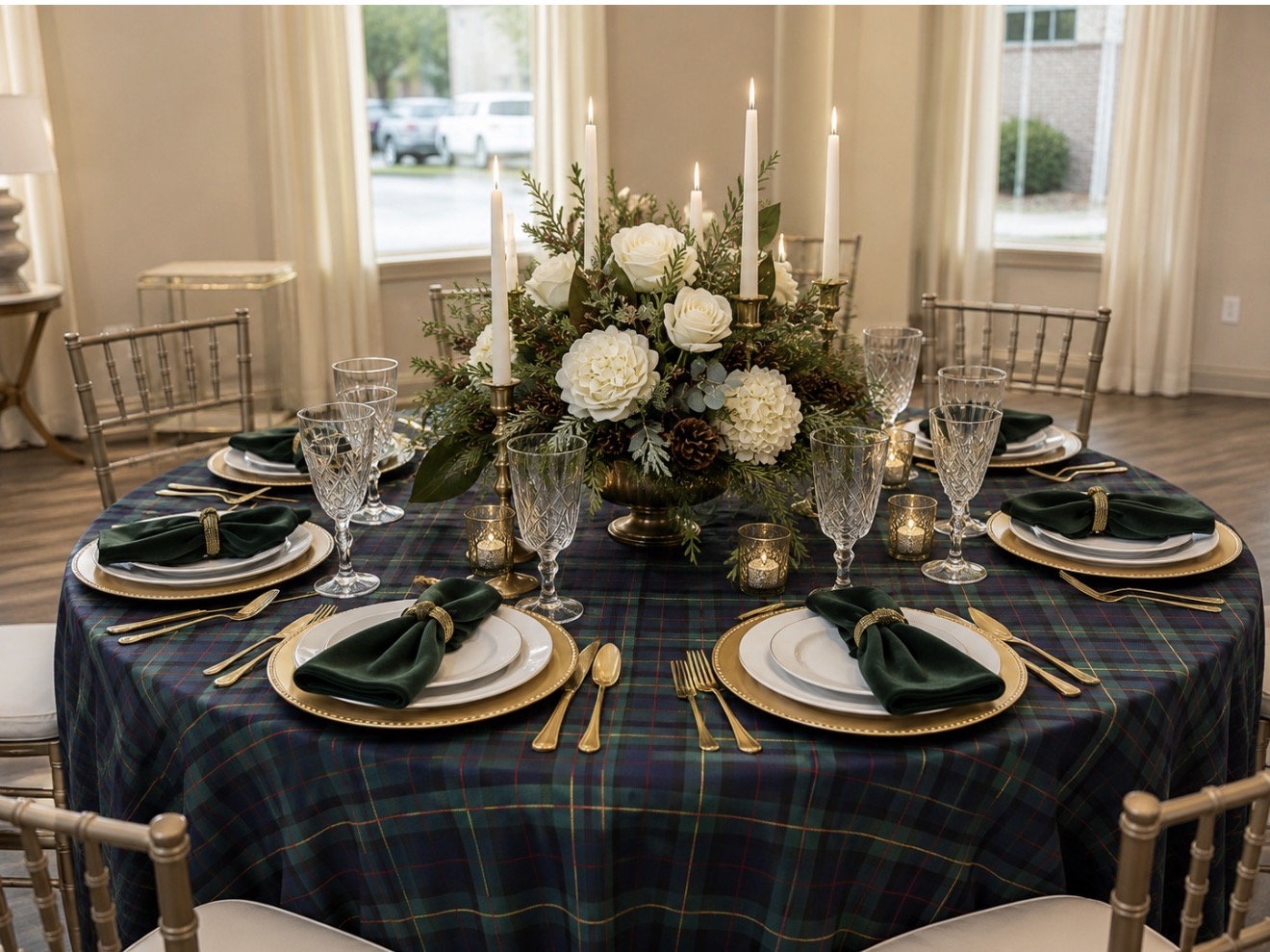 A Regal Christmas tablescape with rich holiday elegance