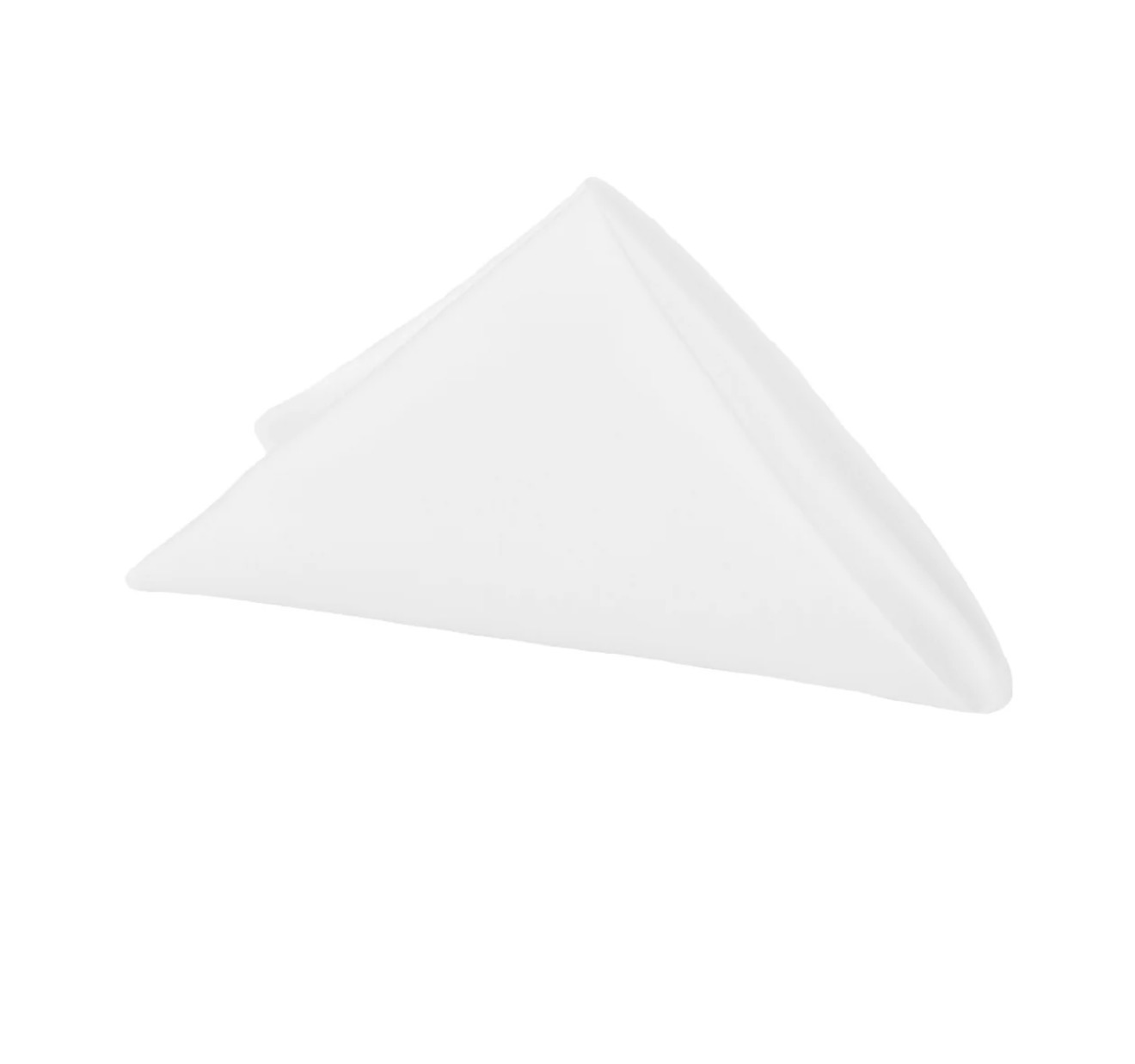 White napkin folded in a triangle