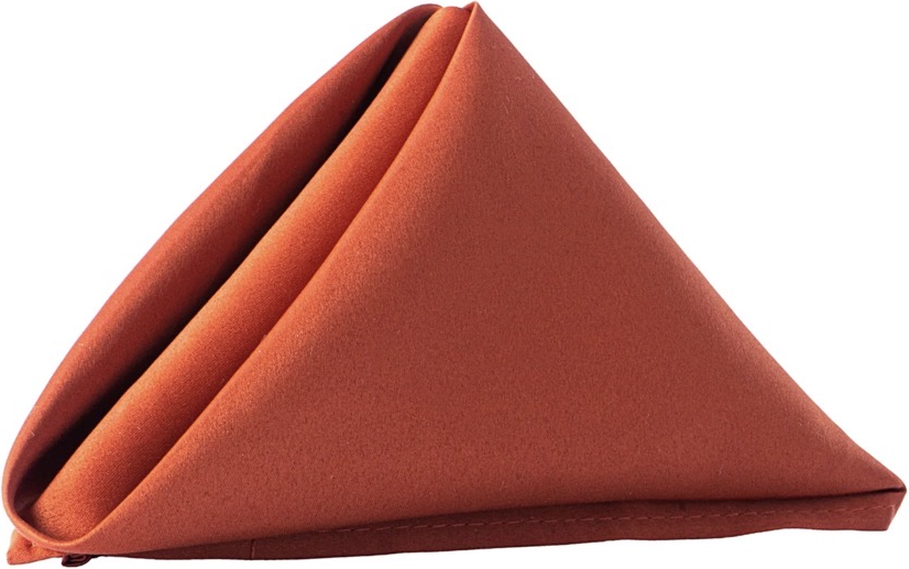 Cognac napkin folded in a triangle
