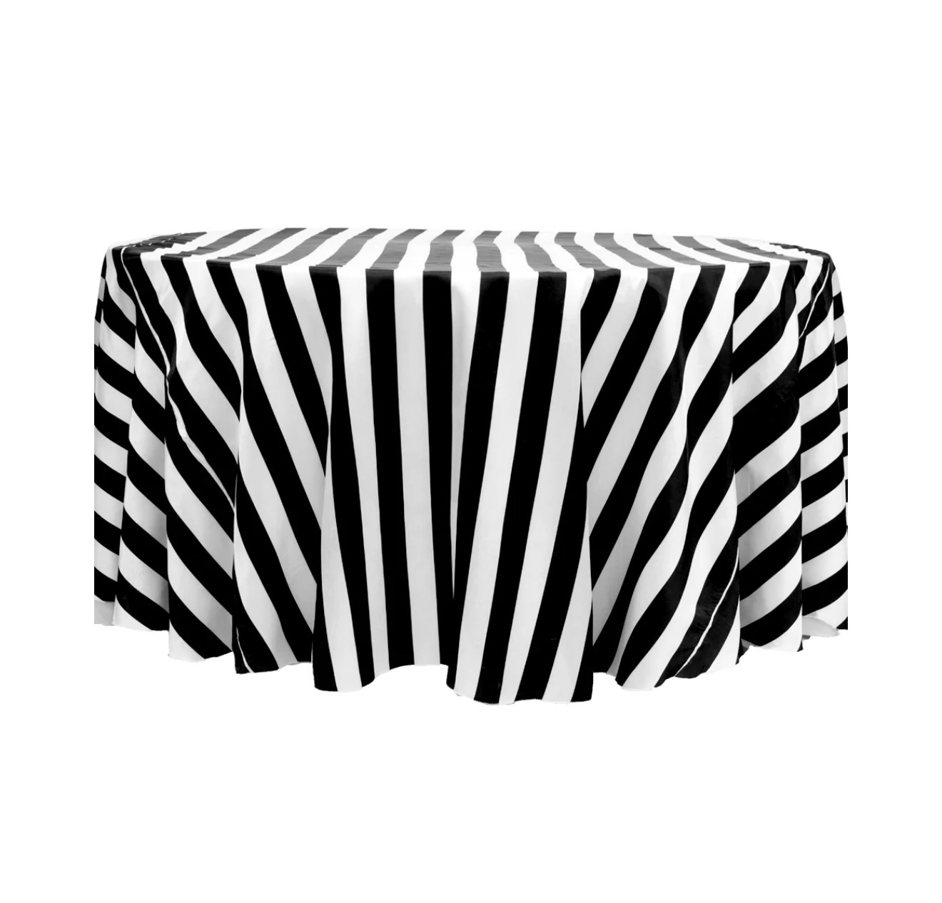 Black and white striped round linen