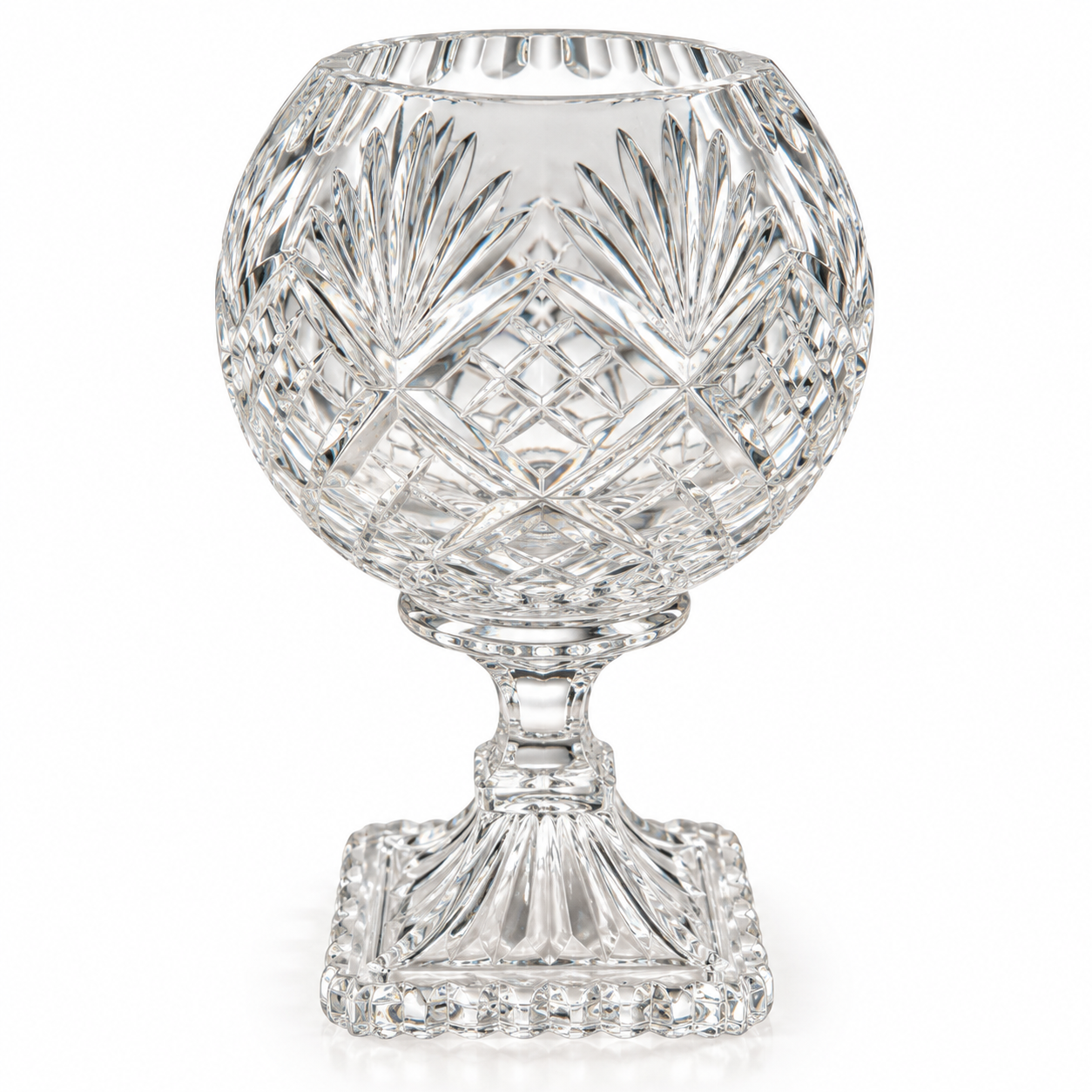 Cut crystal pedestal votive (bar height)