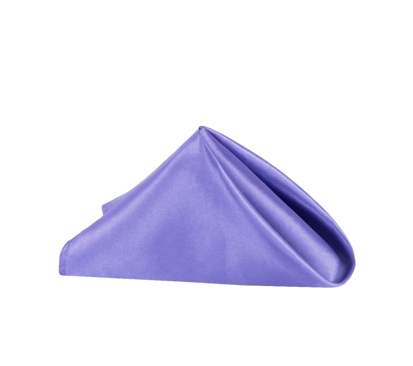 Satin napkin folded in a triangle