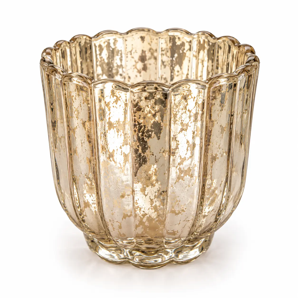 Gold mercury scalloped votive