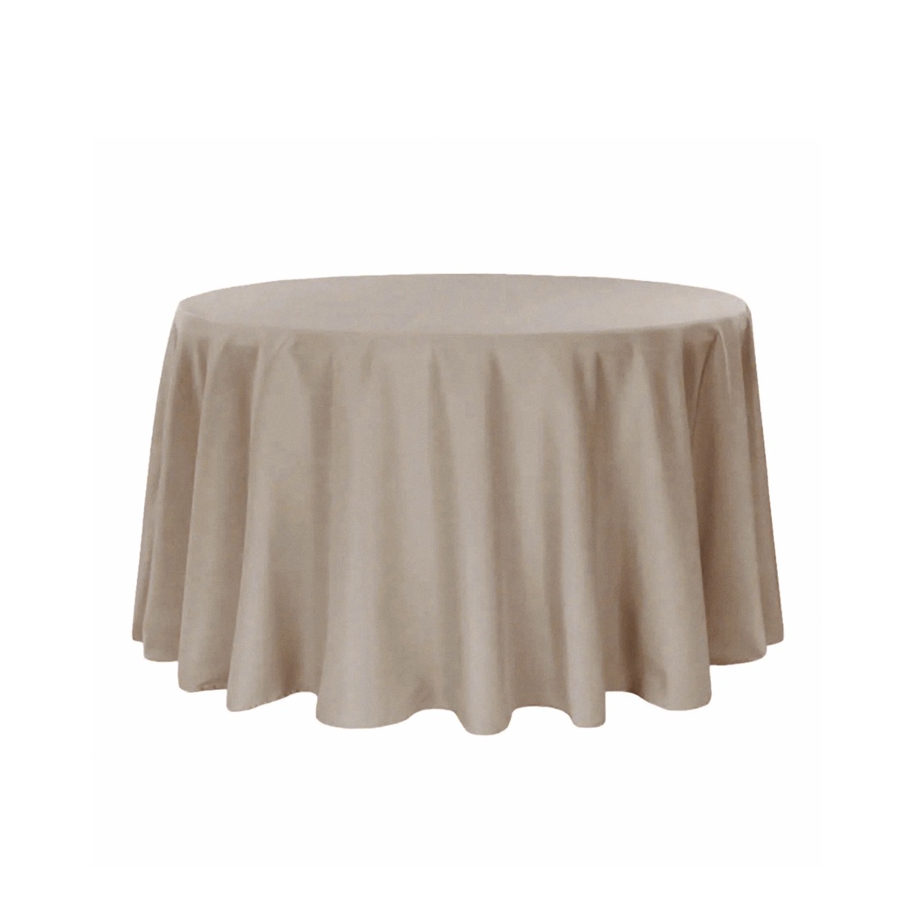 The soft beige velvet table linen