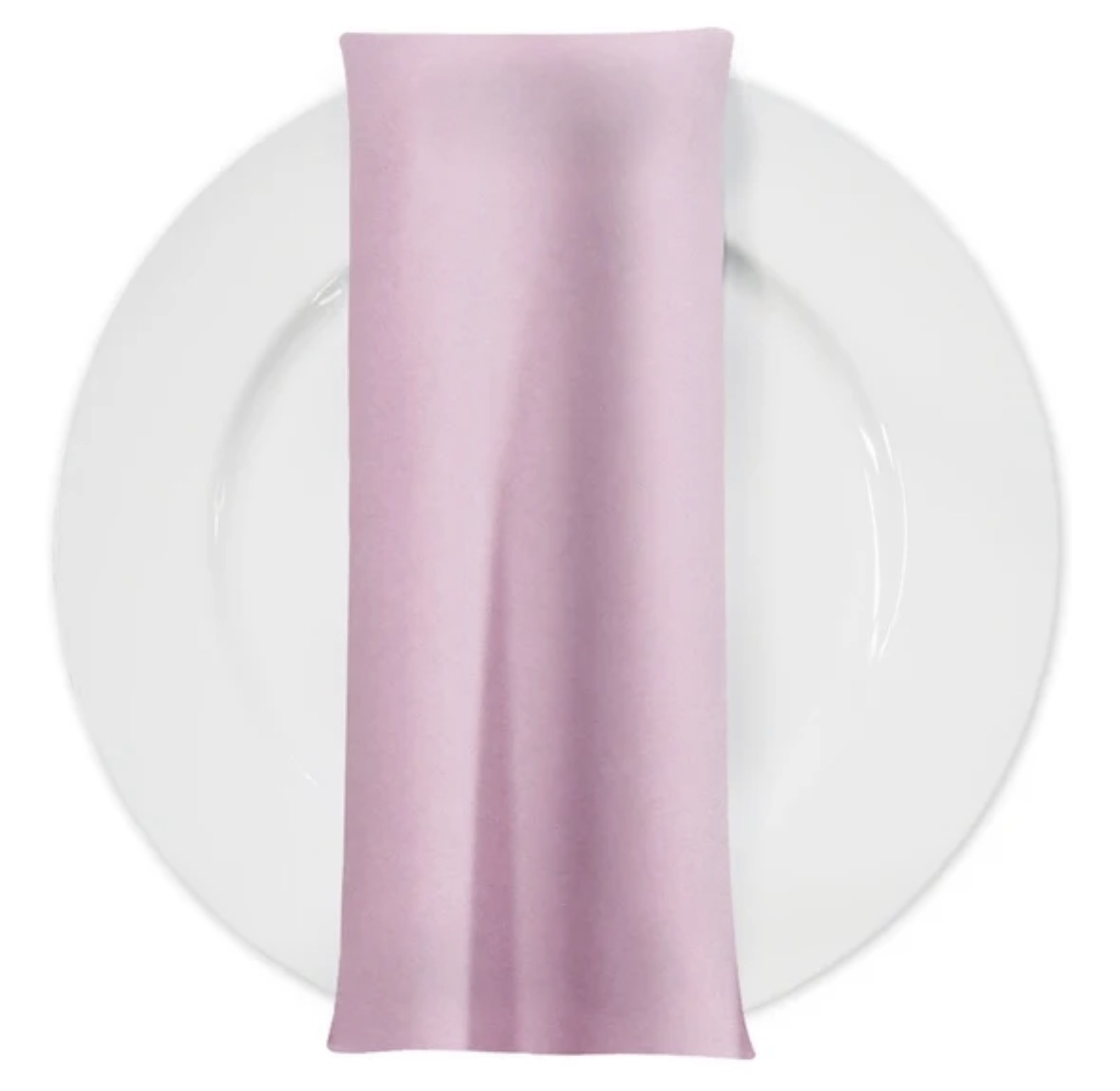 Blush pink napkin on a white plate