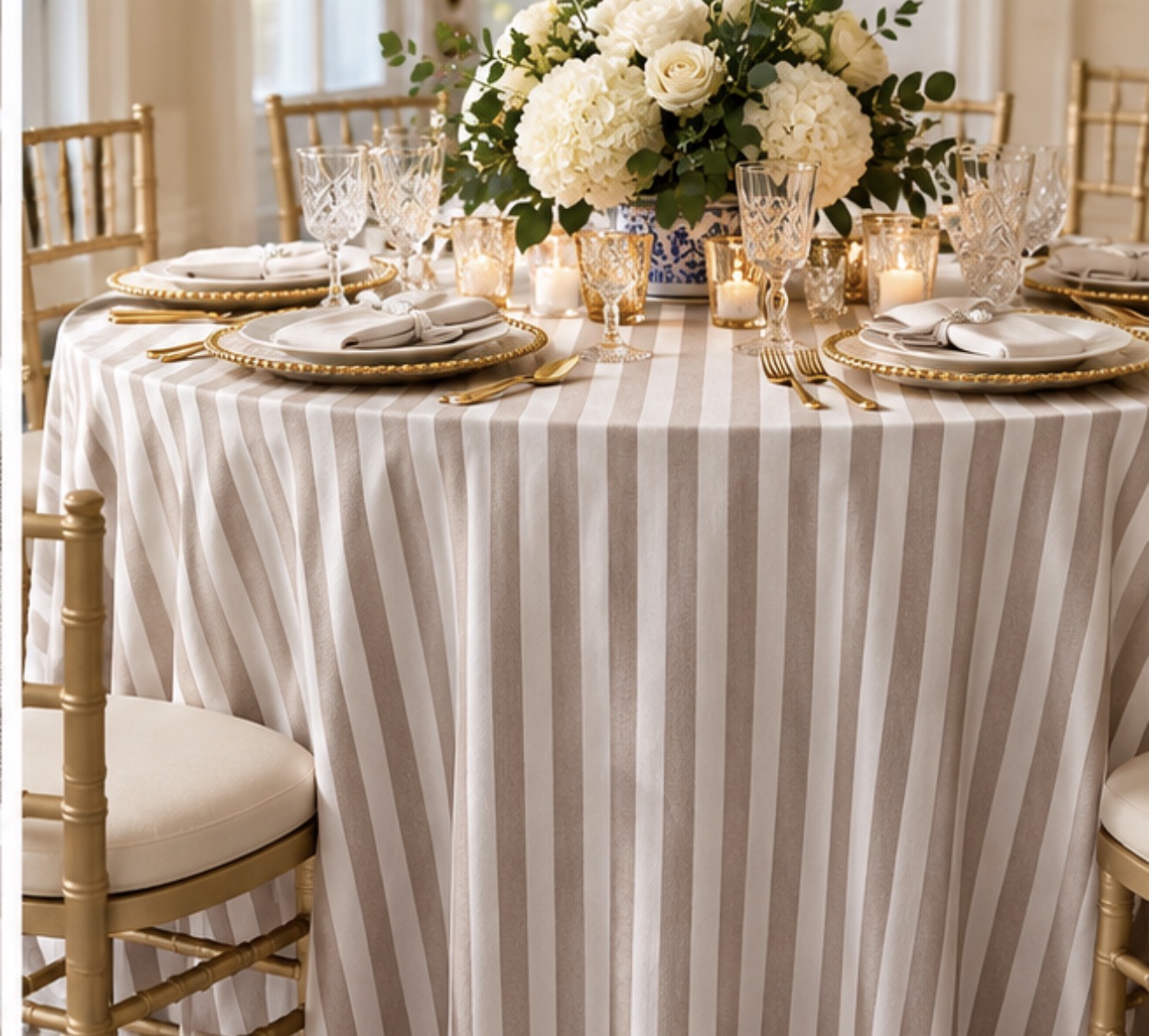 Taupe & white stripe
