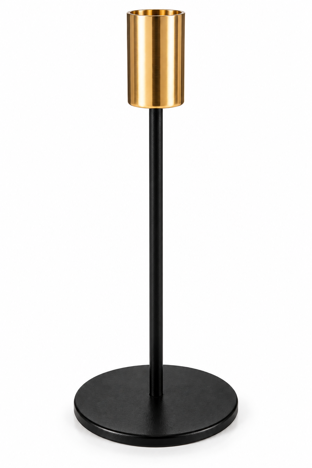 Black with brass cup