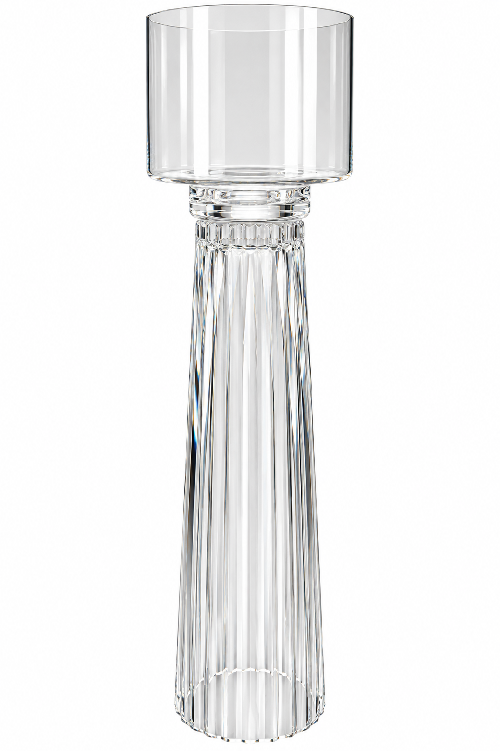 Fluted crystal pillar holder
