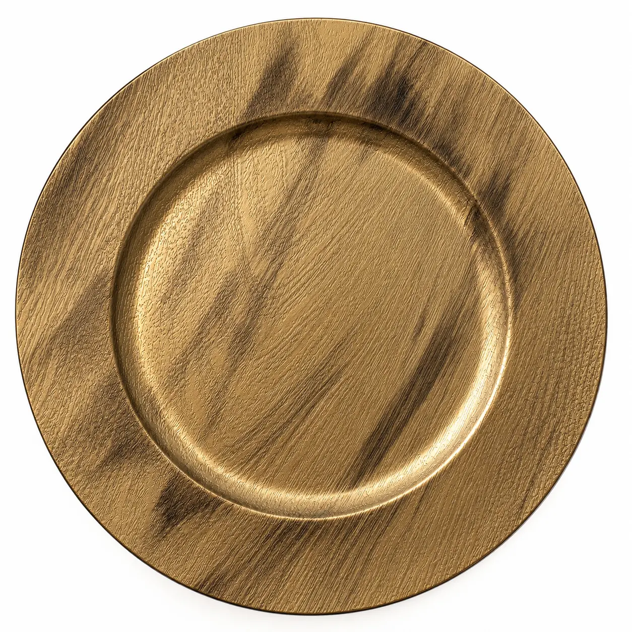 Antiqued gold swirl charger